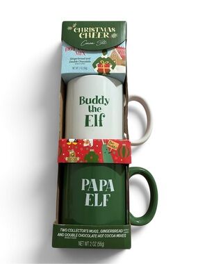 Elf Movie Christmas Cheer Hot Cocoa Mug Gift Set Buddy & Papa Elf Collector Mugs